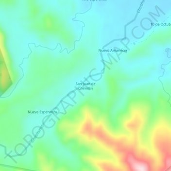 Mappa topografica San Juan de Chimillin, altitudine, rilievo