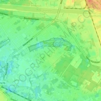 Mappa topografica Kabergheide, altitudine, rilievo