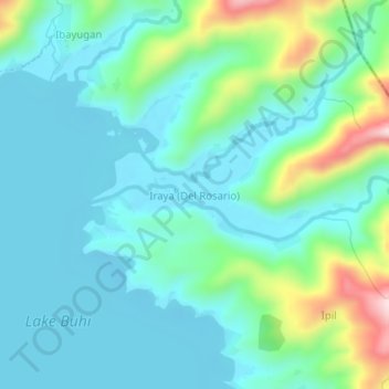 Mappa topografica Iraya (Del Rosario), altitudine, rilievo