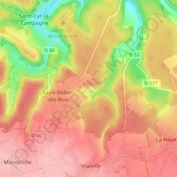 Mappa topografica La Pierre Tournante, altitudine, rilievo