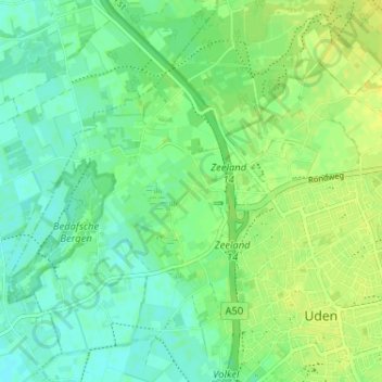 Mappa topografica Loo, altitudine, rilievo