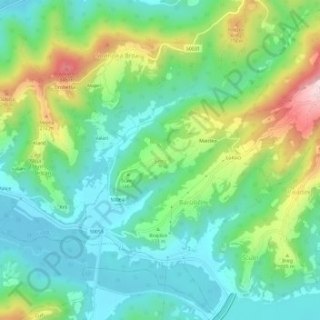 Mappa topografica Senj, altitudine, rilievo