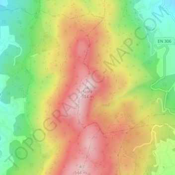 Mappa topografica Nora, altitudine, rilievo