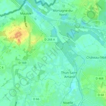 Mappa topografica Grand Manoir, altitudine, rilievo
