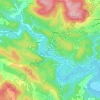 Mappa topografica Les Mauniers, altitudine, rilievo