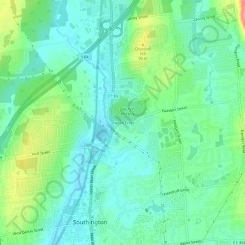 Mappa topografica North End, altitudine, rilievo