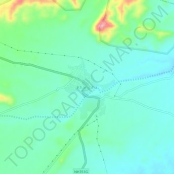 Mappa topografica Khambha, altitudine, rilievo