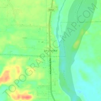 Mappa topografica San Cristobal, altitudine, rilievo