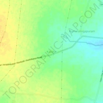 Mappa topografica Kavalur, altitudine, rilievo