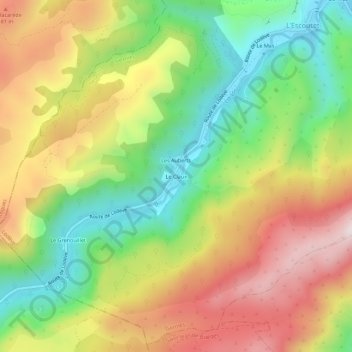 Mappa topografica Le Claux, altitudine, rilievo