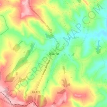Mappa topografica Silvânia, altitudine, rilievo