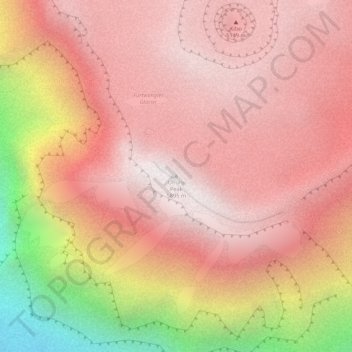 Mappa topografica Uhuru Peak, altitudine, rilievo
