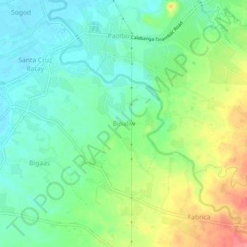 Mappa topografica Binaliw, altitudine, rilievo