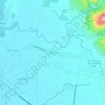 Mappa topografica Mambog, altitudine, rilievo