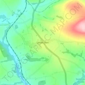 Mappa topografica Letterston, altitudine, rilievo