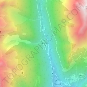 Mappa topografica Le Mollard, altitudine, rilievo