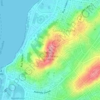 Mappa topografica Morro Santa Teresa, altitudine, rilievo