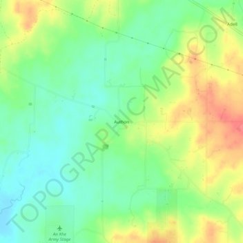Mappa topografica Authon, altitudine, rilievo