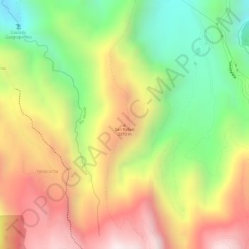 Mappa topografica San Rafael, altitudine, rilievo