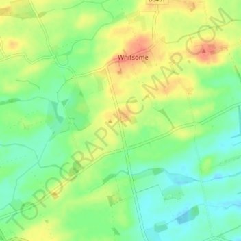 Mappa topografica Whitsomehill, altitudine, rilievo