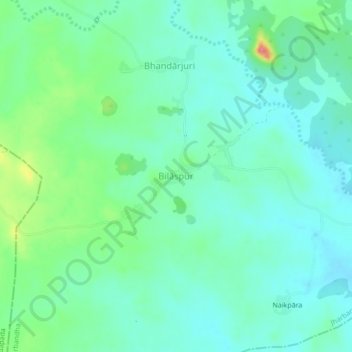 Mappa topografica Bilaspur, altitudine, rilievo