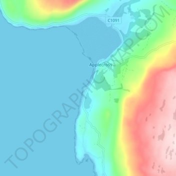 Mappa topografica Milltown, altitudine, rilievo