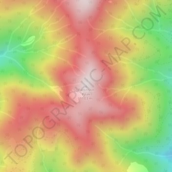 Mappa topografica Pattinson Peak, altitudine, rilievo