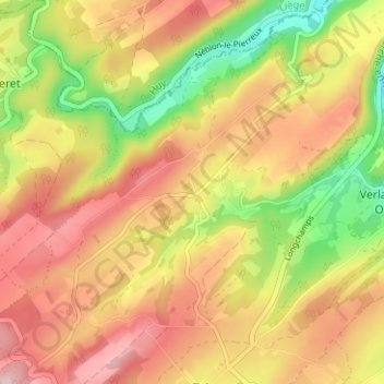 Mappa topografica Grand Houmart, altitudine, rilievo