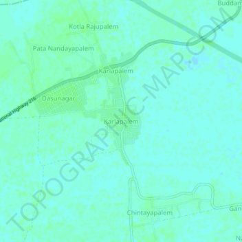 Mappa topografica Karlapalem, altitudine, rilievo