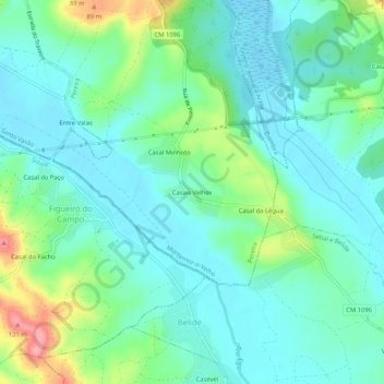 Mappa topografica Casais Velhos, altitudine, rilievo