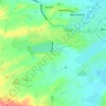 Mappa topografica Durleigh, altitudine, rilievo