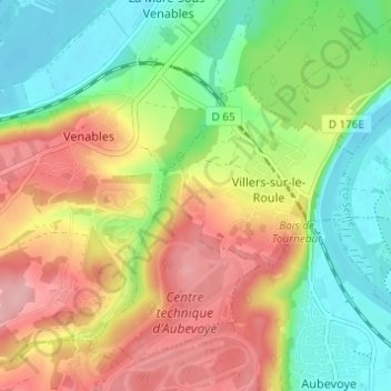 Mappa topografica Le Montier, altitudine, rilievo