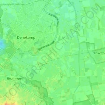 Mappa topografica Berghum, altitudine, rilievo