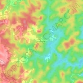 Mappa topografica Laranjeiras, altitudine, rilievo