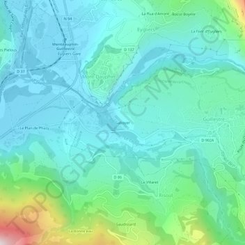 Mappa topografica Gaboyer, altitudine, rilievo