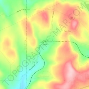Mappa topografica Tunnel, altitudine, rilievo