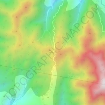 Mappa topografica Shadol, altitudine, rilievo