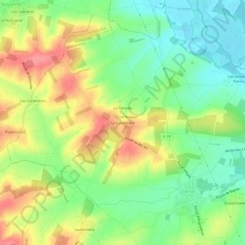 Mappa topografica La Cotonnière, altitudine, rilievo