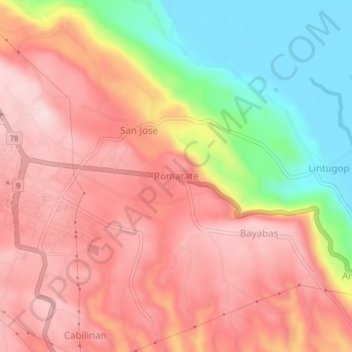 Mappa topografica Romarate, altitudine, rilievo