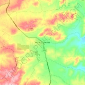 Mappa topografica Mount Compass, altitudine, rilievo