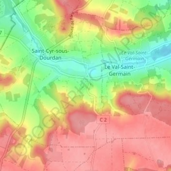Mappa topografica Les Loges, altitudine, rilievo