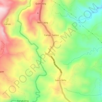 Mappa topografica Marilog, altitudine, rilievo
