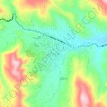 Mappa topografica Samaipata, altitudine, rilievo
