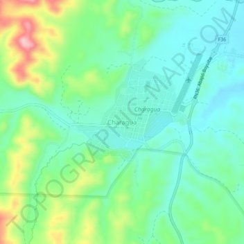 Mappa topografica Charagua, altitudine, rilievo