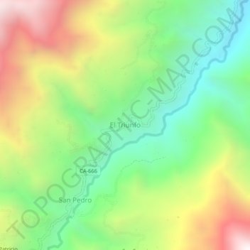 Mappa topografica El Triunfo, altitudine, rilievo