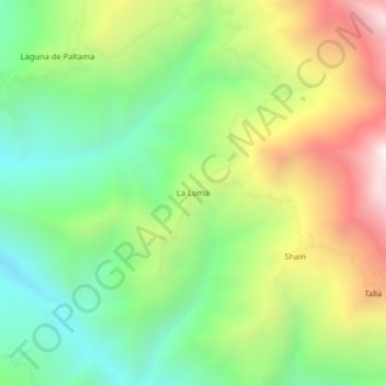 Mappa topografica La Loma, altitudine, rilievo