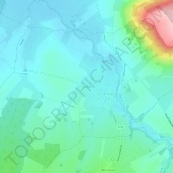 Mappa topografica Le Clou, altitudine, rilievo