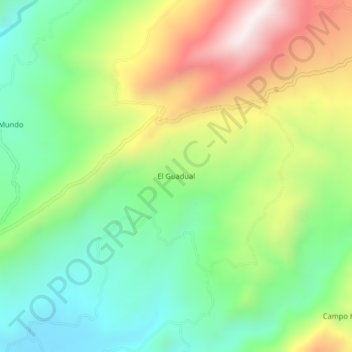 Mappa topografica El Guadual, altitudine, rilievo
