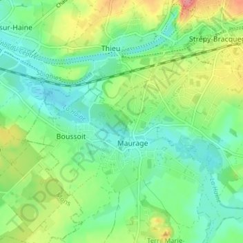 Mappa topografica La Garenne, altitudine, rilievo