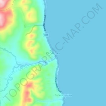 Mappa topografica Panalipan, altitudine, rilievo